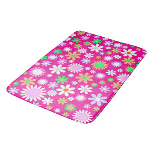 Pink Flower Power Bath Mat