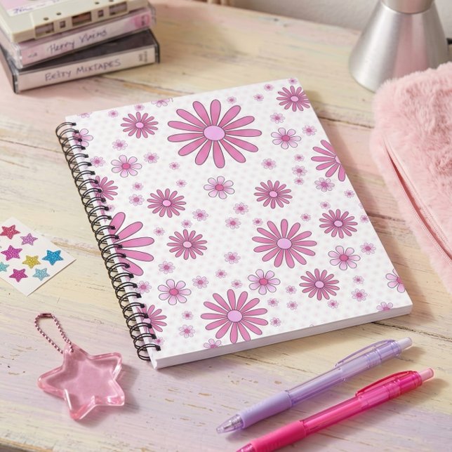 Pink Flower Power Daisy Pattern Floral Notebook (Creator Uploaded)