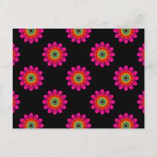Pink Flower Power Postcard