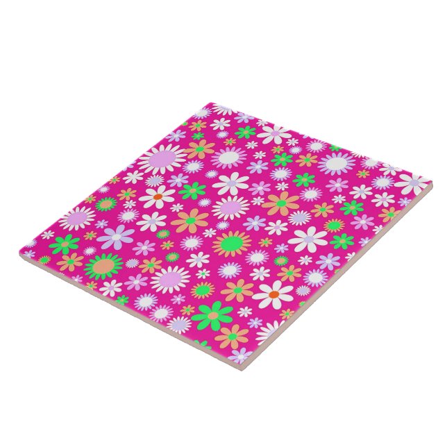 Pink Flower Power Tile (Side)