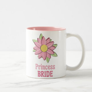 Pink Flower Princess Bride Two-Tone Coffee Mug