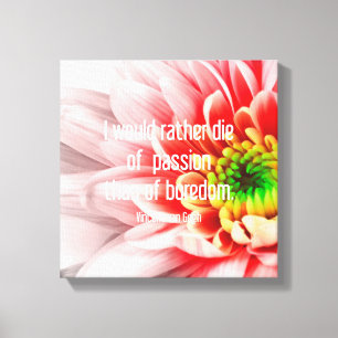 Pink Flower Quote Canvas Print