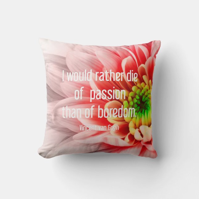 Pink Flower Quote Pillow (Front)