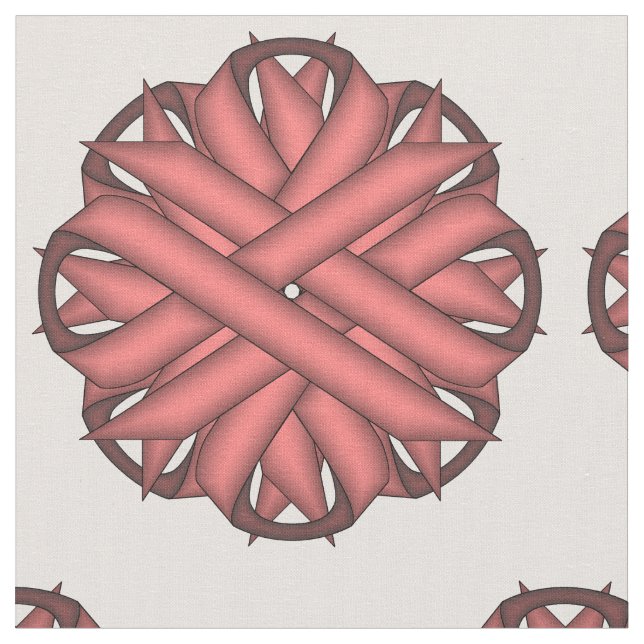 Pink Flower Ribbon by Kenneth Yoncich Fabric (Close Up)