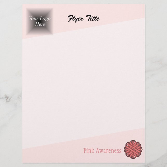 Pink Flower Ribbon by Kenneth Yoncich Flyer (Front)