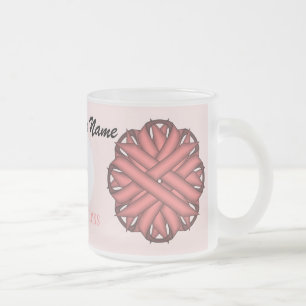 Pink Flower Ribbon Tmpl by Kenneth Yoncich Frosted Glass Coffee Mug