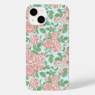 Pink Flower Rose Garden Bouquet Pattern Case-Mate iPhone 14 Case