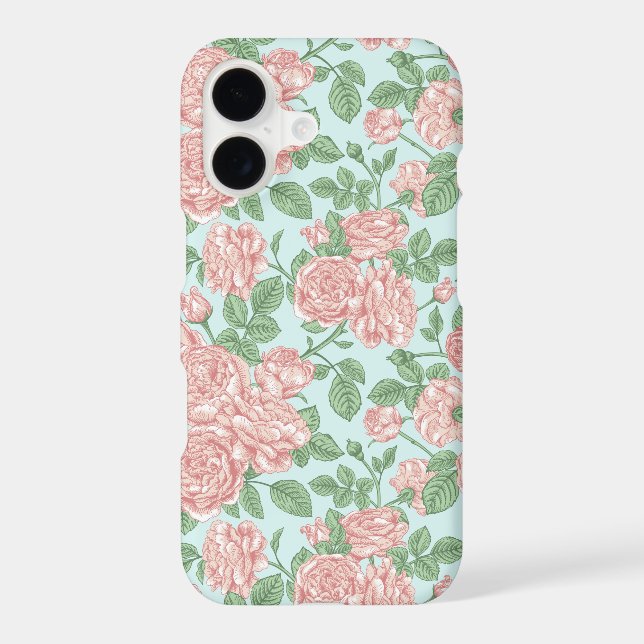 Pink Flower Rose Garden Bouquet Pattern iPhone Case (Back)