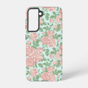 Pink Flower Rose Garden Bouquet Pattern Samsung Galaxy Case