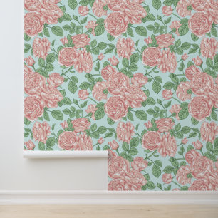 Pink Flower Rose Garden Bouquet Pattern Wallpaper