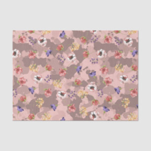 Pink Flower Rose Gold Camo Camouflage Tissue Paper