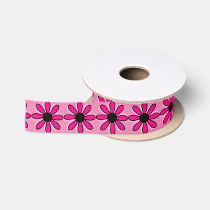 Pink Flower Satin Ribbon