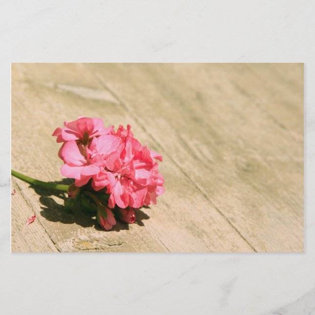 Pink Flower Stationery (Front)