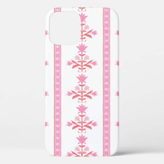Pink Flower Stripes Case-Mate iPhone Case (Back)