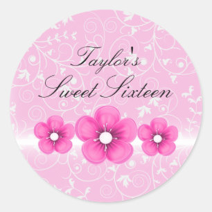 Pink Flower Sweet16 Sticker