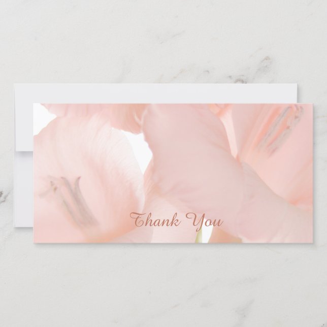 Pink Flower Sympathy / Memorial Thank You Card (Front)