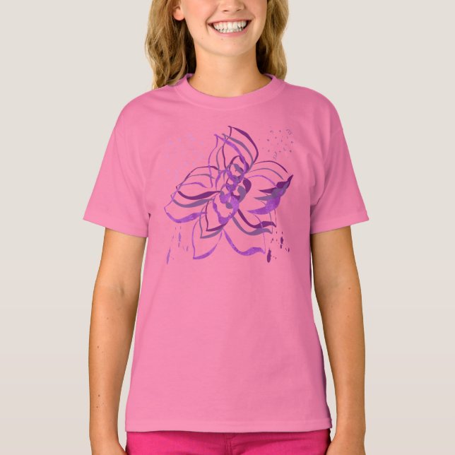Pink Flower Tee Shirt (Front)