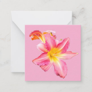 Pink flower Textile stripes Card