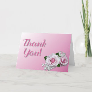 Pink Flower Thank You Card