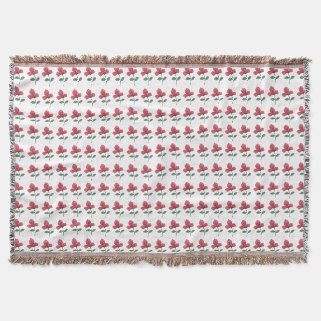 pink flower throw blanket (Front)