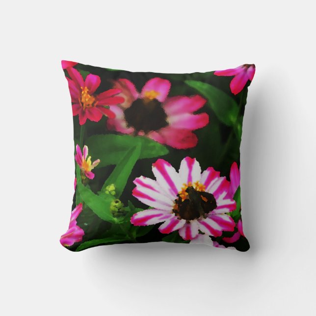 Pink Flower Throw Pillow (Front)