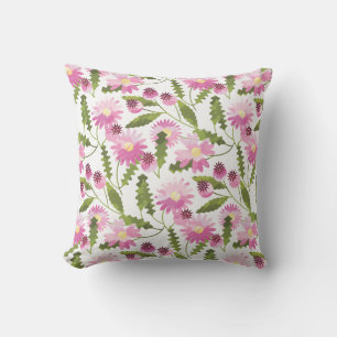 Pink Flower Throw Pillow-Outdoor Cushion