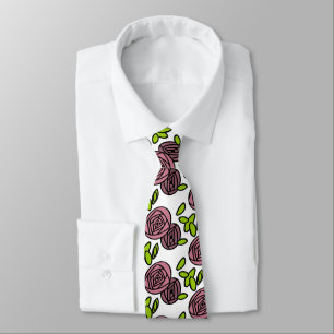 Pink Flower Tie
