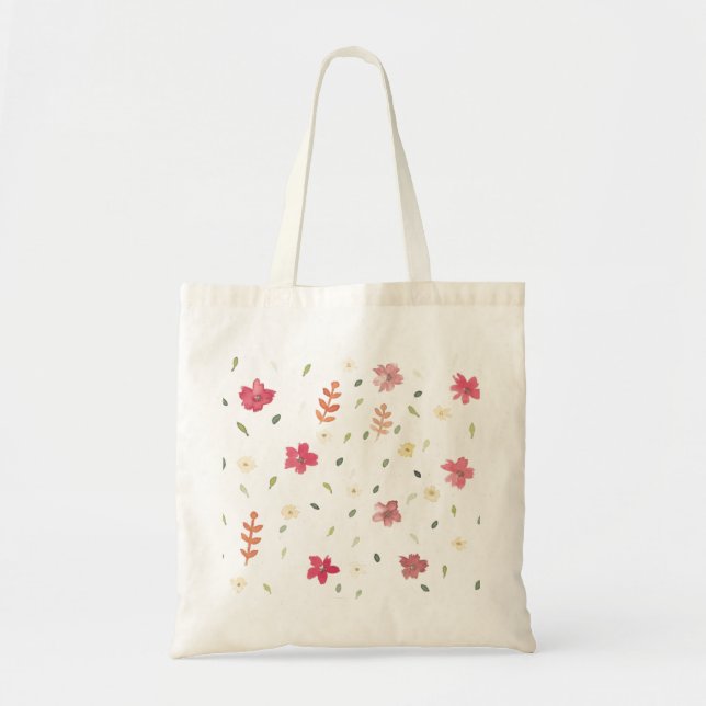 Pink Flower Tote Bag (Front)