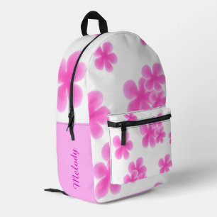 Pink Flower Trendy Floral Pattern for Girls & Teen Printed Backpack