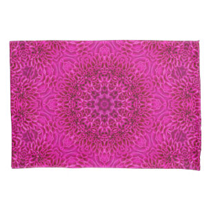Pink Flower Vintage Fractal Kaleidoscope Pillowcase
