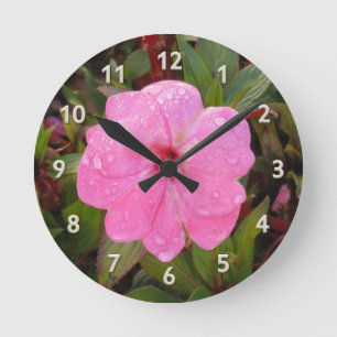 Pink Flower wall clock