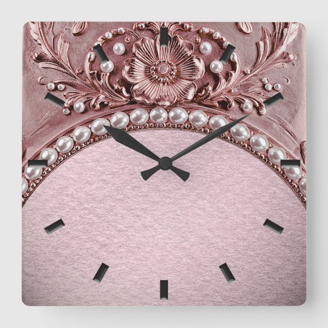 Pink Flower Wall Clock (Front)
