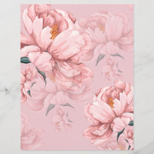 Pink flower wall paper.