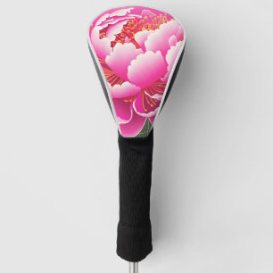 Pink Flower Watercolor Painting Golf Head Cover