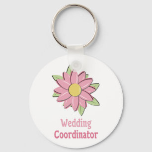 Pink Flower Wedding Coordinator Key Ring