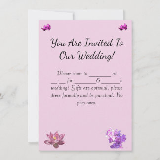 Pink Flower Wedding Invitation