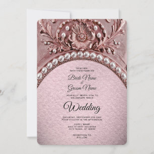 Pink Flower Wedding Invitation