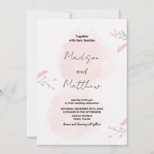 Pink Flower Wedding Invitations