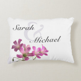 Pink Flower Wedding Pillow