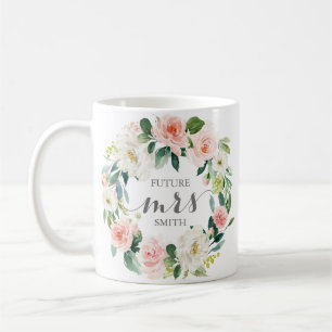 Pink Flower Wedding Planning Mrs Coffee Mug