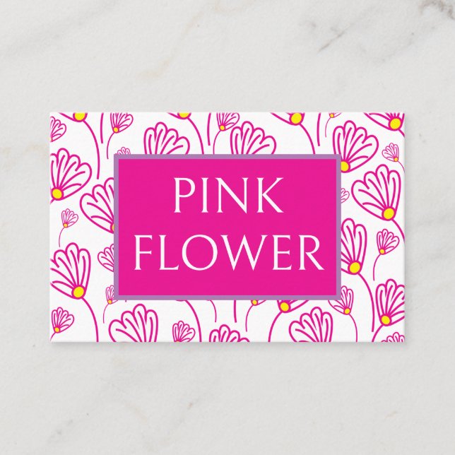 Pink Flower Weddings Florist Business Card (Front)
