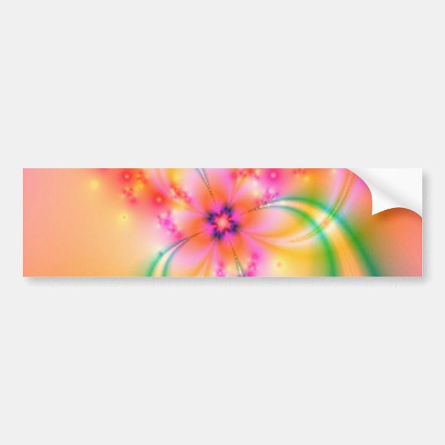 Pink Flower With Ribbons Bumper Sticker (Front)