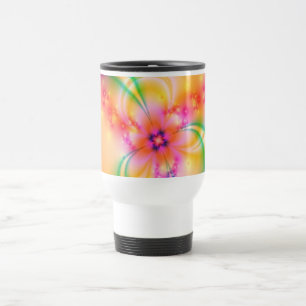 Pink Flower With Ribbons Travel Mug