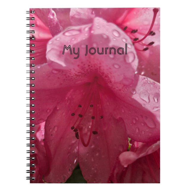 Pink Flower with Text Notebook (Front)