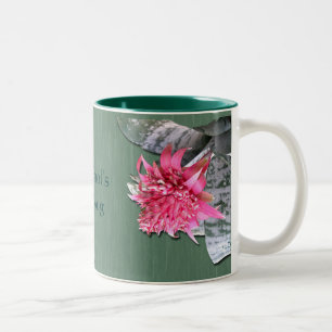 Pink Flowered Bromeliad Two-Tone Coffee Mug
