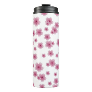 Pink flowered classy thermal tumber tumbler