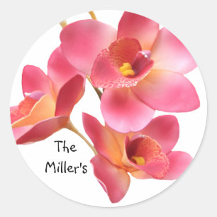 Pink Flowered Wedding Sticker Template