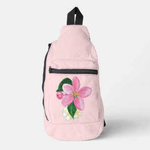 Pink Flowering Blossoms of a Nectarine Tree   Sling Bag