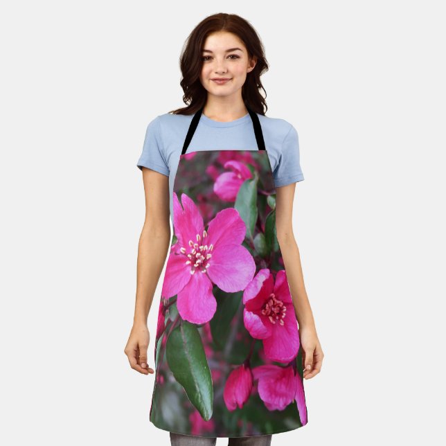 Pink Flowering Crabapple Apron (Worn)