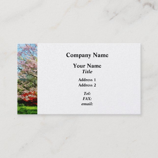 Pink Flowering Dogwood Business Card (Front)